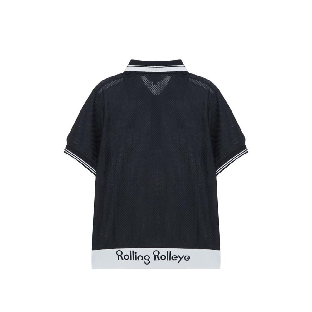 ROLLINGROLLEYE Women'S Waffle Patch Polo Shirt