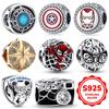 Marvel Iron Heart Spider-Man Pattern And Mask Charm Beads Fits 3Mm Bracelet Necklace For Women Pendant Luxury Diy Jewelry Gift
