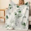 Lightweight Flannel Blanket – Soft & Skin-Friendly, Delicate Watercolor Design, Ideal for Home Lounging, Windowsill Decor, Xmas & Halloween.