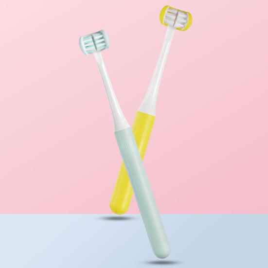 Baby Toothbrush Comfortable Grip U Type Safe Compact Creative Oral Care Tool Durable Three-sided Baby Toothbrush for Bathroom