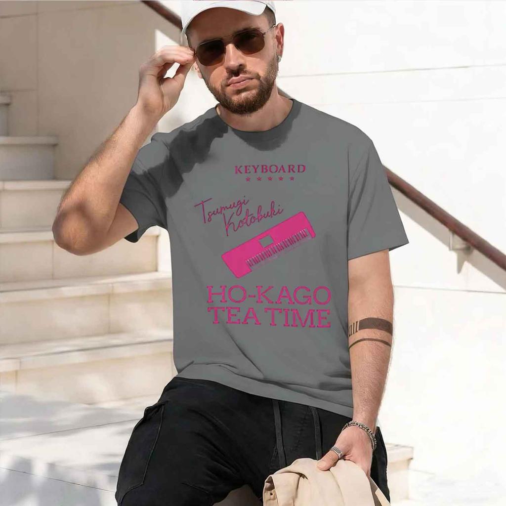 K-ON Hirasawa Yui Anime Cosplay Short Sleeved Round Neck Y2k Tshirt Unisex Clothing in & Tees Mens T-Shirt Camisetas 71109 2026