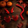 Halloween Devil Costume Set with Headband, Glasses and Tail for Adults
