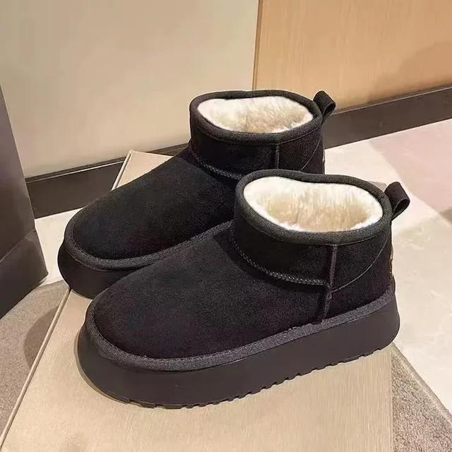 2025 Winter New Warm Boots Fur Women's Snow Boots Thick Bottom Warm Boots Men's and Women's Winter Short Boots Large 41