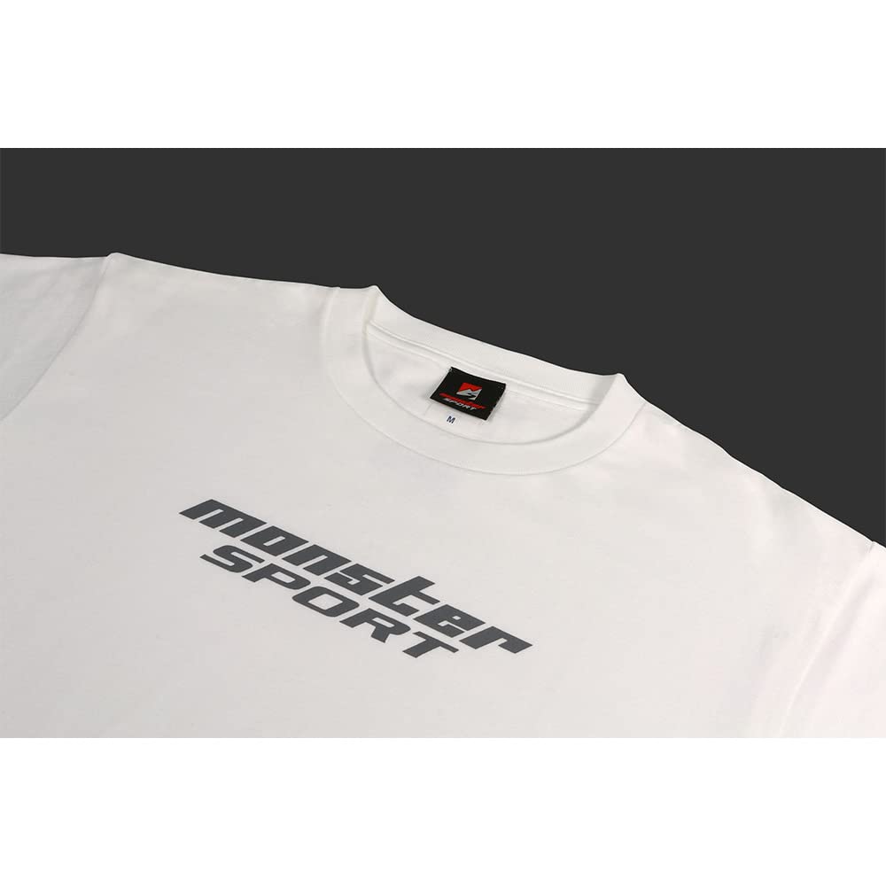 [Monster Sport] Printed T-Shirt White [Size L] Short Sleeve Heavyweight Cotton (5.6oz Jersey) ZWS75WL