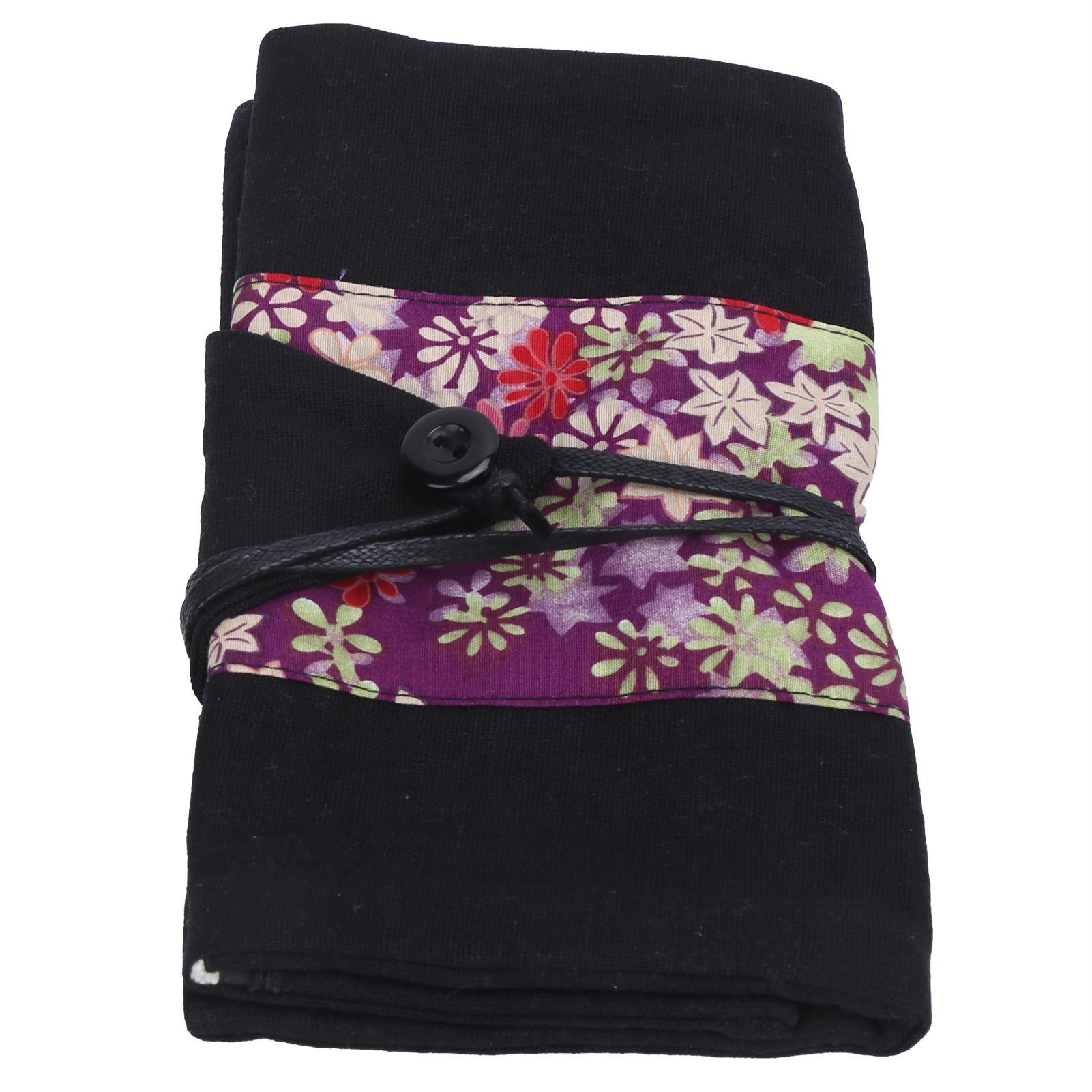 

Pen Curtain Watercolor Fashion Purple Floral Pattern Storage Bag for Friends Relatives Students Gift