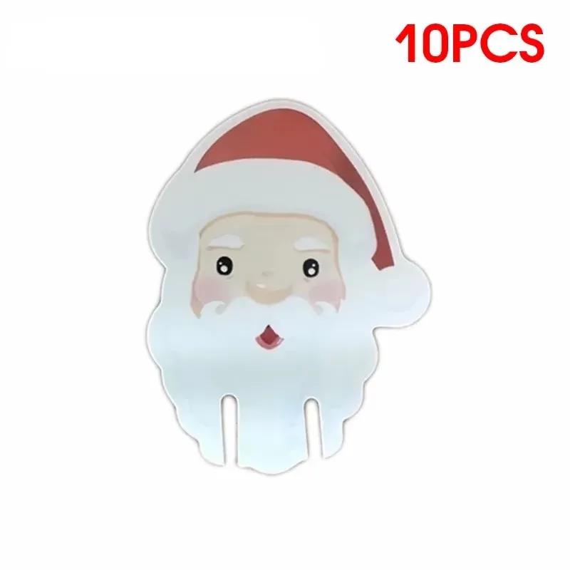 10pc/set Wine Cup Card Christmas Decor Santa Hat Glass Decor Xmas Tree Snowman Home Decoration Decor 2025 New Year Accessories