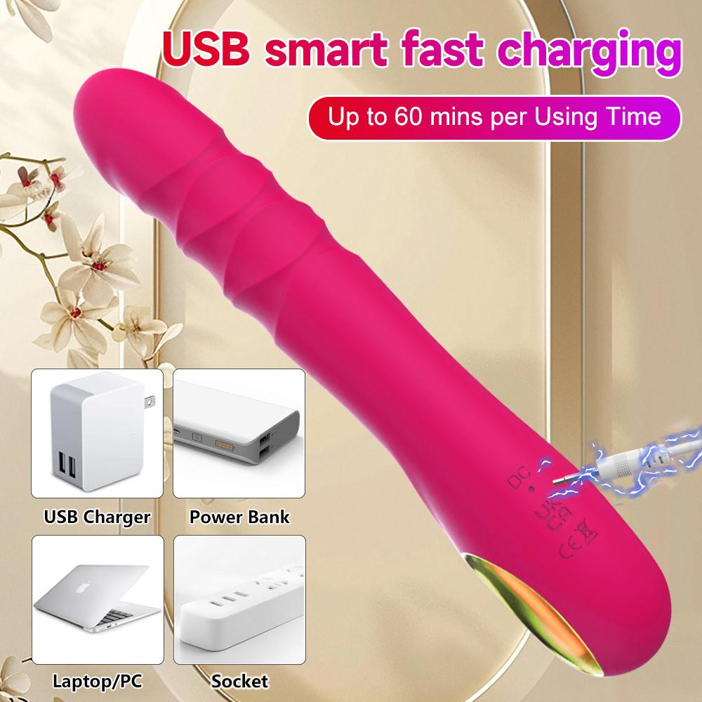 Dildo Thrusting Vibrator G pot Clitoral Anal Stimulator with 10 Thrusting Vibrating Modes Adult Sex Toy for Women Couples