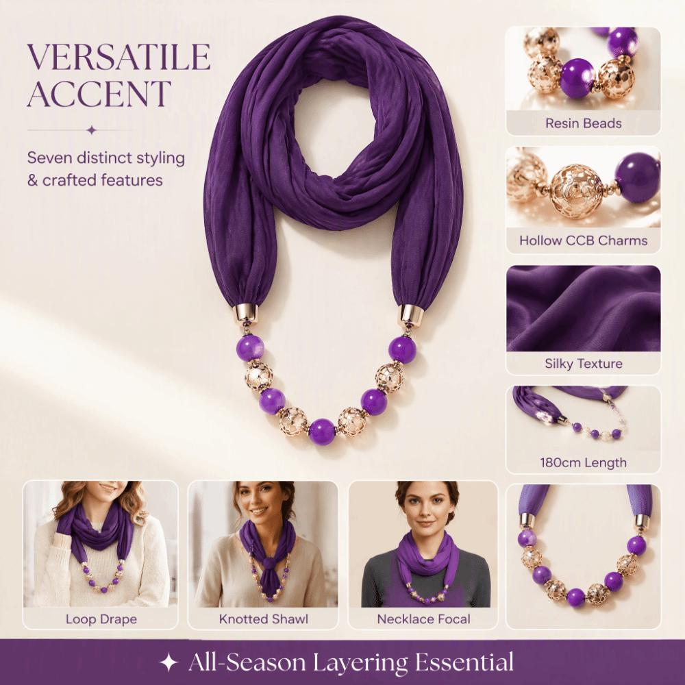 Vintage Style Women's Scarf Necklace Breathable Ethnic Necklace Scarf Beaded Pendant Scarf Dancers