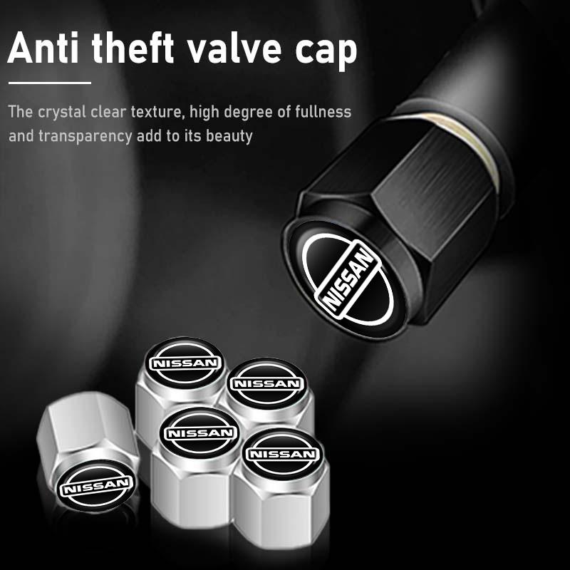 For Nissan MBQ1Car Wheel Tyre Rim Stem Cover Tire Valve Cap Airdust Waterproof For Nissan Qashqai Juke Sentra Altima Versa Maxima Almera Rogue