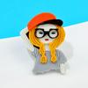 New Arrival Acrylic Cute Wear Cap Girl Brooch Pin Blonde Hair Lady Acetate Fiber Jewelry High Quality Gift