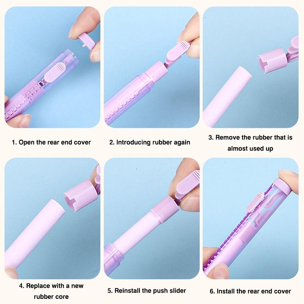 With Replaceable Core Pencil Rubber Push-out Type Pencil Wiping Tool Retractable Eraser  Student