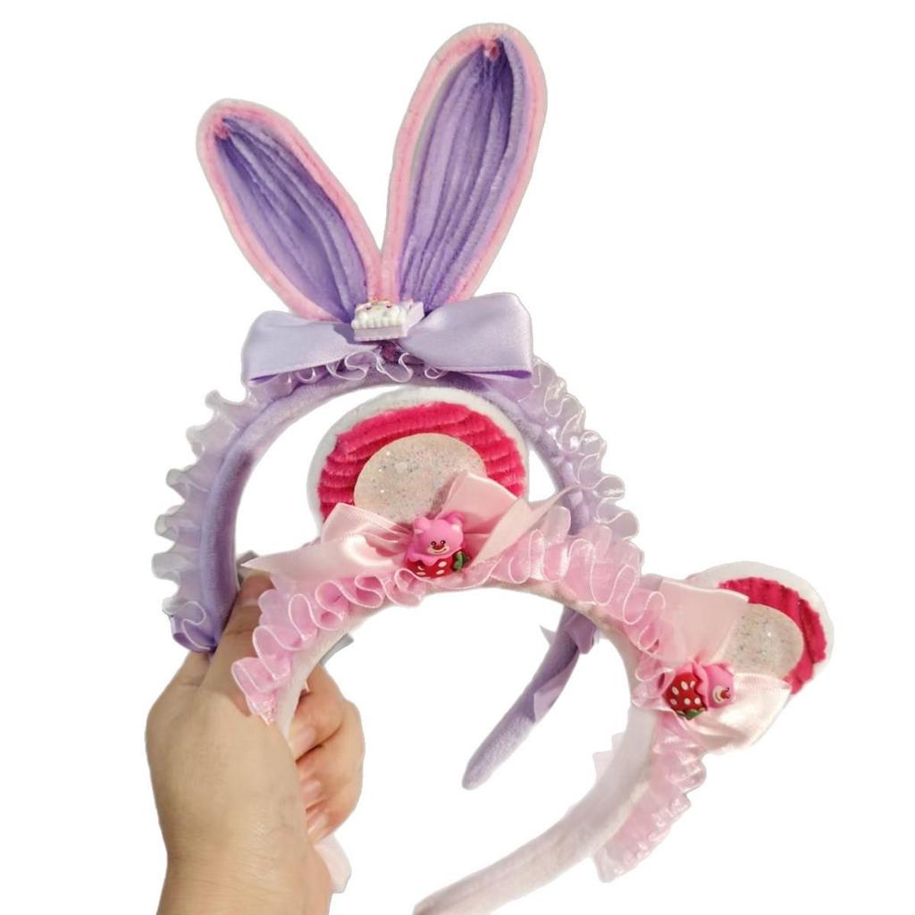 Kuromi Purple Plush Headband for Kids 2025 - Twist Stick Pompom with Bow and Lace Edge