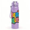 1PC Don't Mind Color Slogan Text Print 750ml Color Plastic Sports Water Bottle Leakproof Flip Straw Lid Suitable for Sports Office Home Use