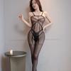 Crotchless Fishnet Bodysuit: Black, Transparent, Tempting Bedroom Wear