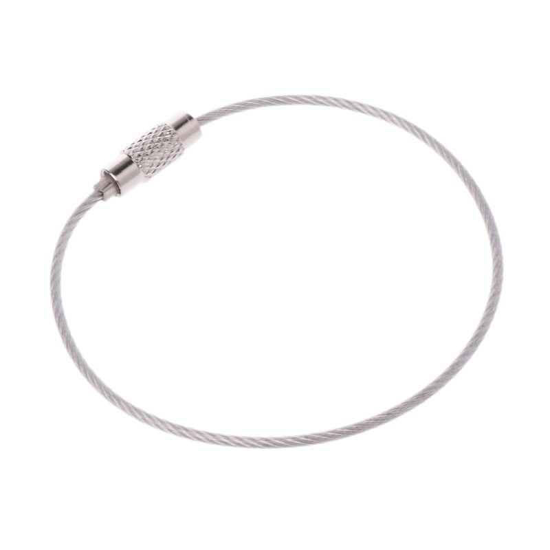 Colorful Stainless Steel Wire Keychain Cable Key Ring Chain Outdoor EDC Luggage Tag Loop Rope