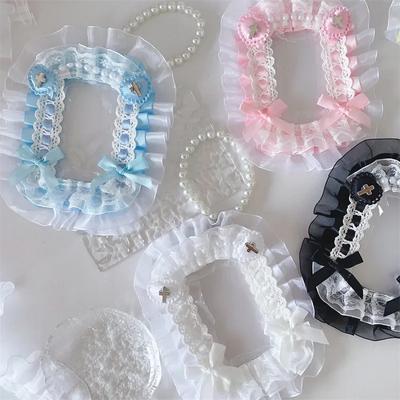 Kawaii Handmade Lace Card Holder Card Case for Students  Photo Protective Cover Cute Lace Bow ID Badge Holder Pouch