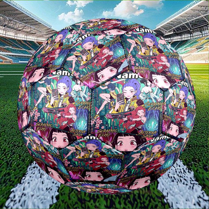 Custom Name Personalized Kpop Demon Hunter Print Size 5 Soccer Ball Training & Match Football, for Team, Kicking, Gift for Football Enthusiasts