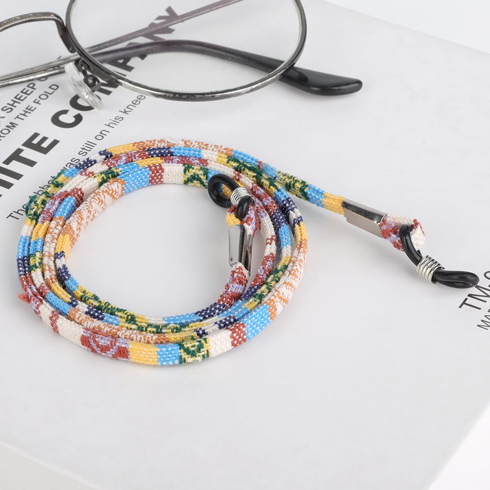 

Y2K Aesthetic Colorful Cotton Eyeglasses Strap Anti-slip Sunglasses Holder Neck Cord Lanyard for Reading Glasses 2 pieces pack