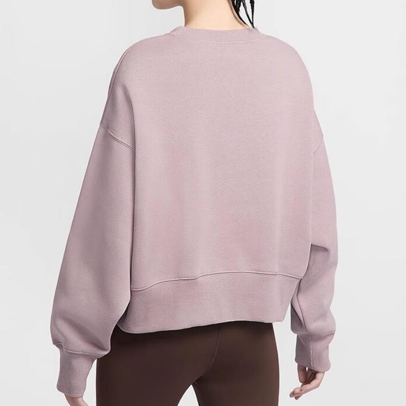 Nike Sportswear Phoenix Fleece Letter Print Pullover Long Sleeve Sweatshirt Women Sweatshirt Light-Mineral-Purple FV7675226