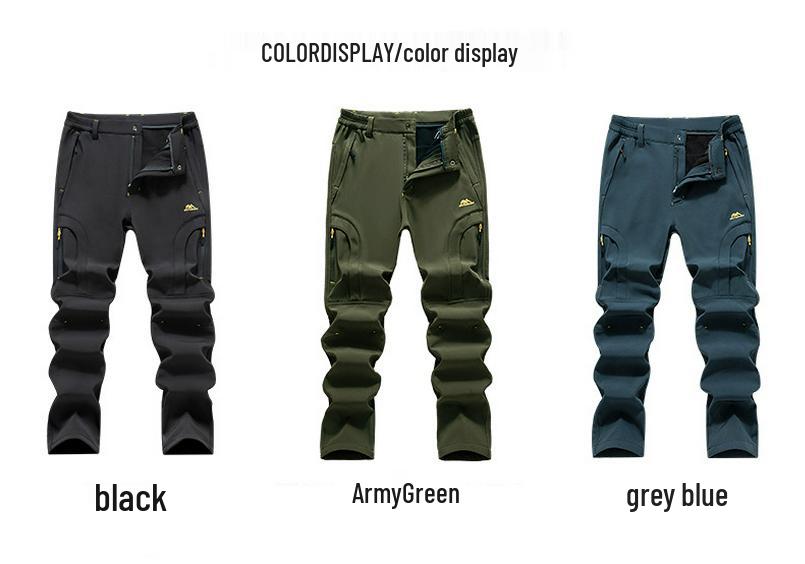 Men's and Women's Outdoor Windproof Fleece-Lined Soft Shell Ski & Hiking Pants for Autumn/Winter