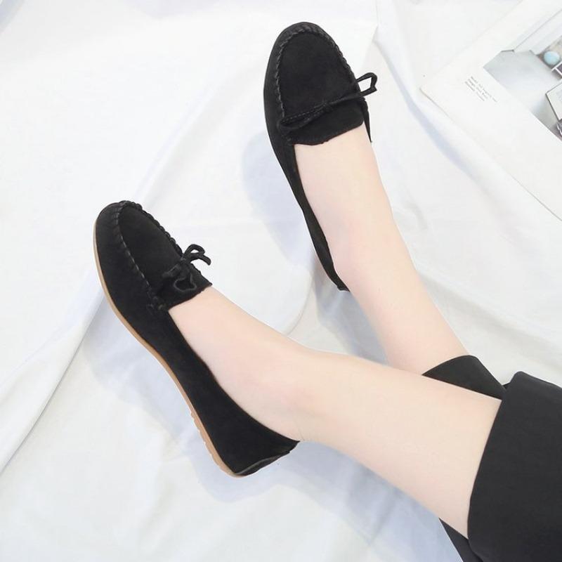 Women's Bean Shoes Spring and Autumn New European and American Bow Flat Single Shoes Round Toe Pregnant Women's Shoes