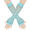 Rhinestone Fishnet Half-Finger Party Gloves