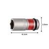 TONE Impact Thin Wheel Nut Socket 19mm Hex Size HP4A-19N, 12.7mm (1/2") Drive, Red,