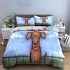 Cartoon Dachshund Holding Heart. Bedding Sets Duvet Cover Sets Duvet Covers Pillowcases(1 * Duvet Cover 2 * Pillowcases Without Duvet Insert)
