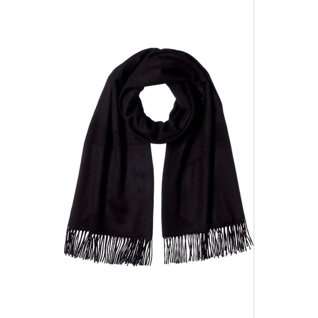 Used Johnstons of Elgin Cashmere Black Large Stole Used