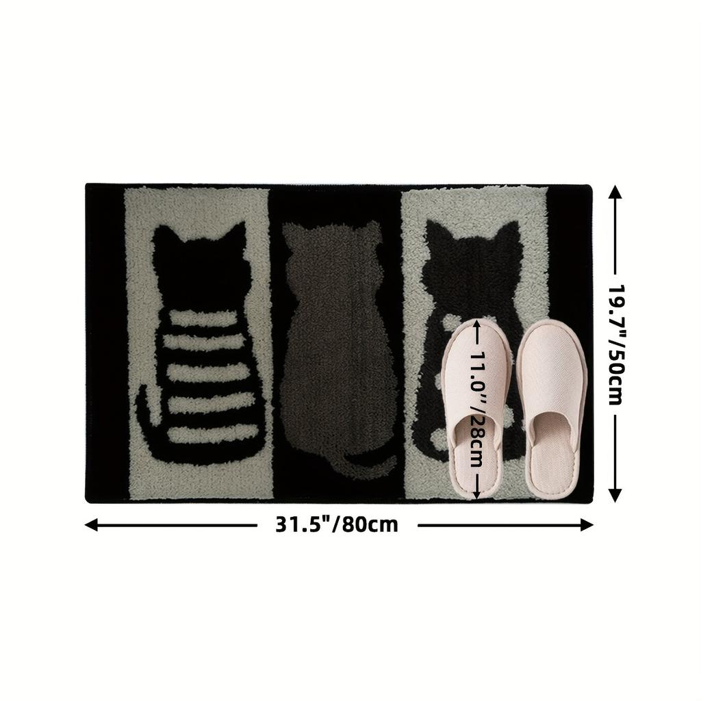 Quick-Dry Microfiber Cat Bath Mat – Absorbent, Non-Slip, Decorative Rug for Home Comfort