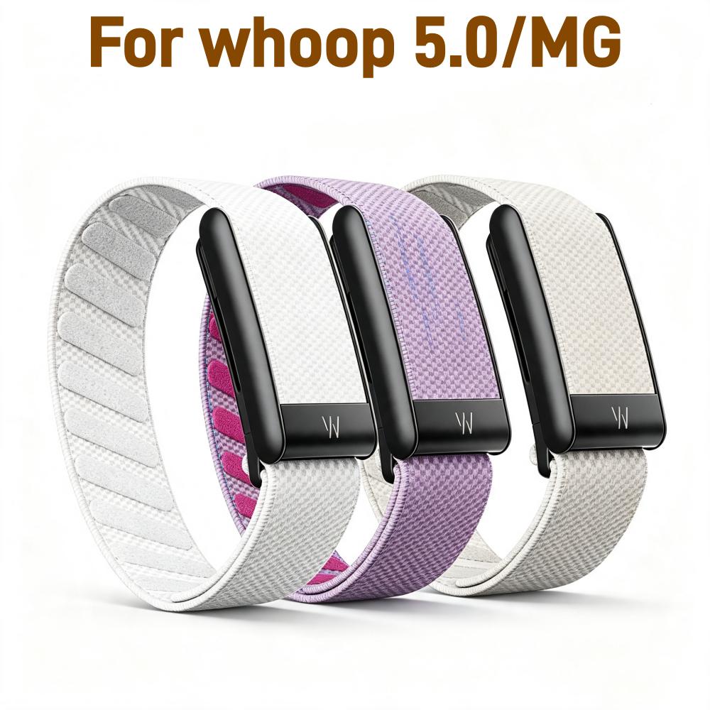 Elastic Nylon Woven Replacement Strap With Logo For Whoop 5.0 MG Wristband Black Silver Gold Sports Bracelet Band