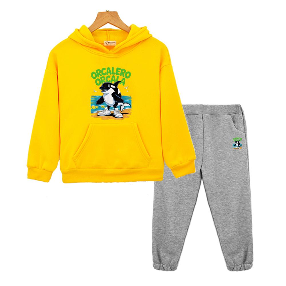 2pcs pullover+Pants boys girls Hooded Sets Italian Brainrot Autumn Anime hoodie Fleece Sweatshirt Jacket kids boutique clothes