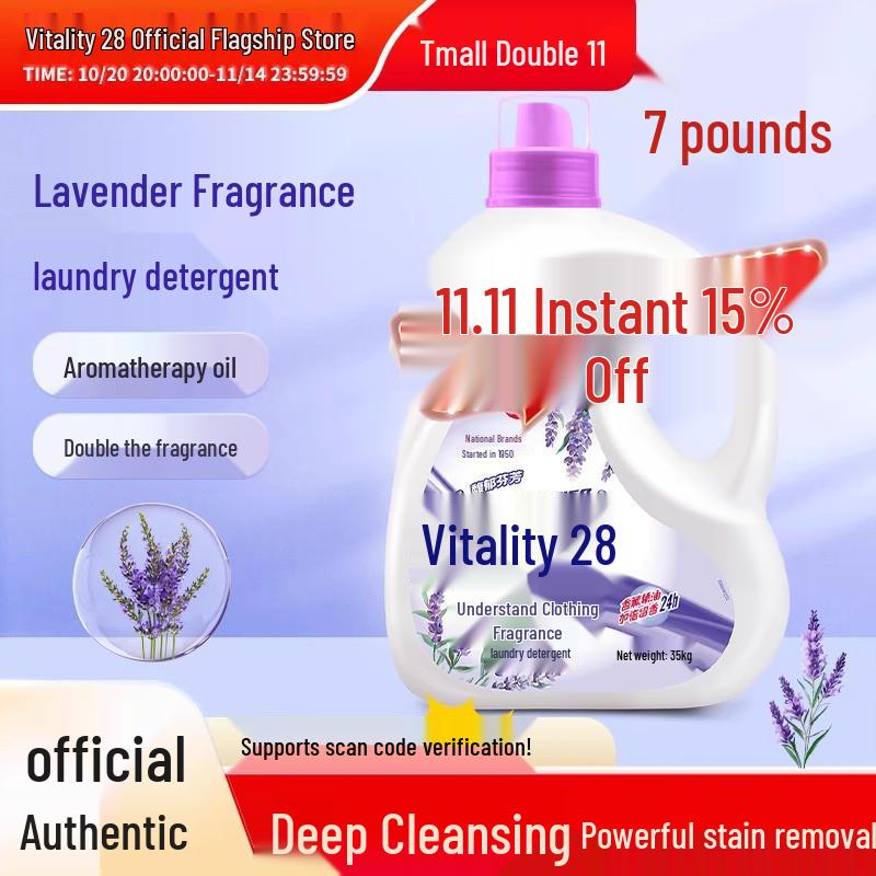 Vitality 28 Lavender Laundry Detergent 3.5kg – Long-Lasting Deep Stain Removal Family Pack