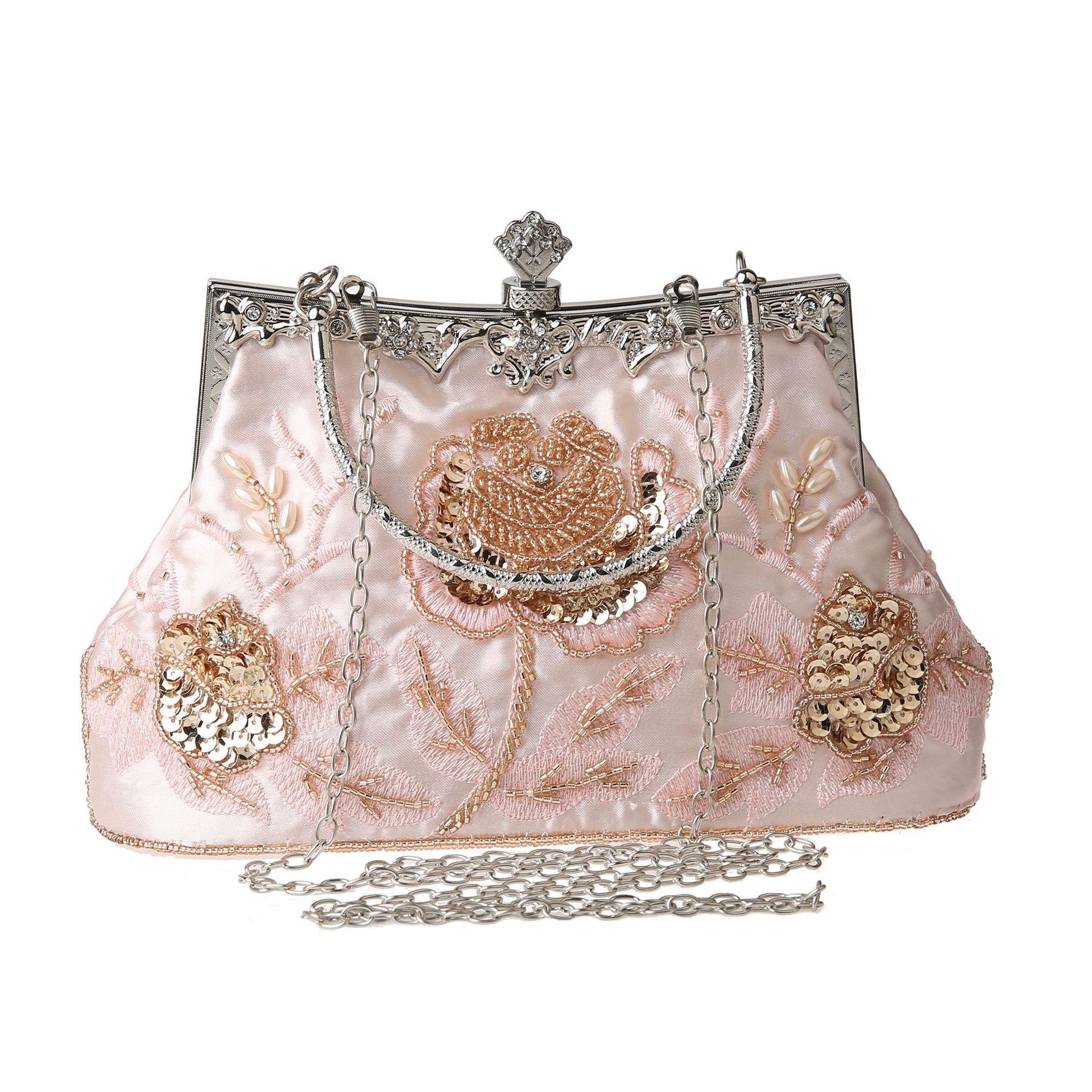 

Bead Embroidery Women Evening Bag Diamonds Shell Lady Small Day Clutches Party Dinner Bag Wedding Bridal Pearl Handbags Purse
