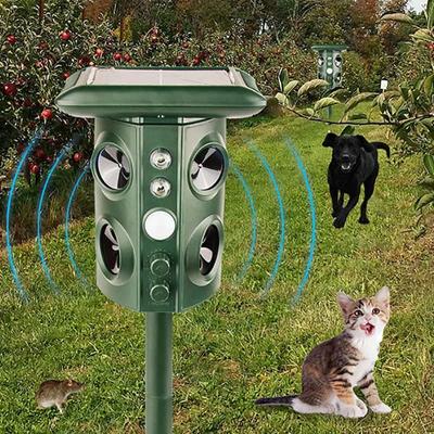 Hundeabwehr mit Solarenergie, große Reichweite, tragbare Ultraschall-Bellkontrolle, für den Außenbereich, für Vögel, Schlangen, Mäuse und Tiere