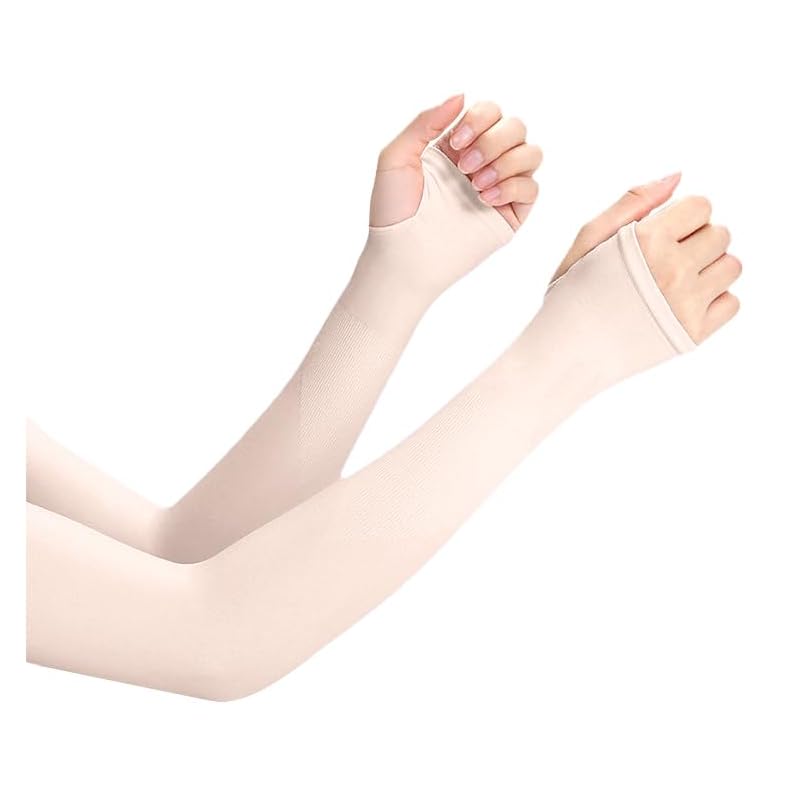 Xjarvis Men & Women Uv Protection Hand Sleeves With Thumb Hole Arm Sleeves For Unisex Sun Protection Sleeves For Running