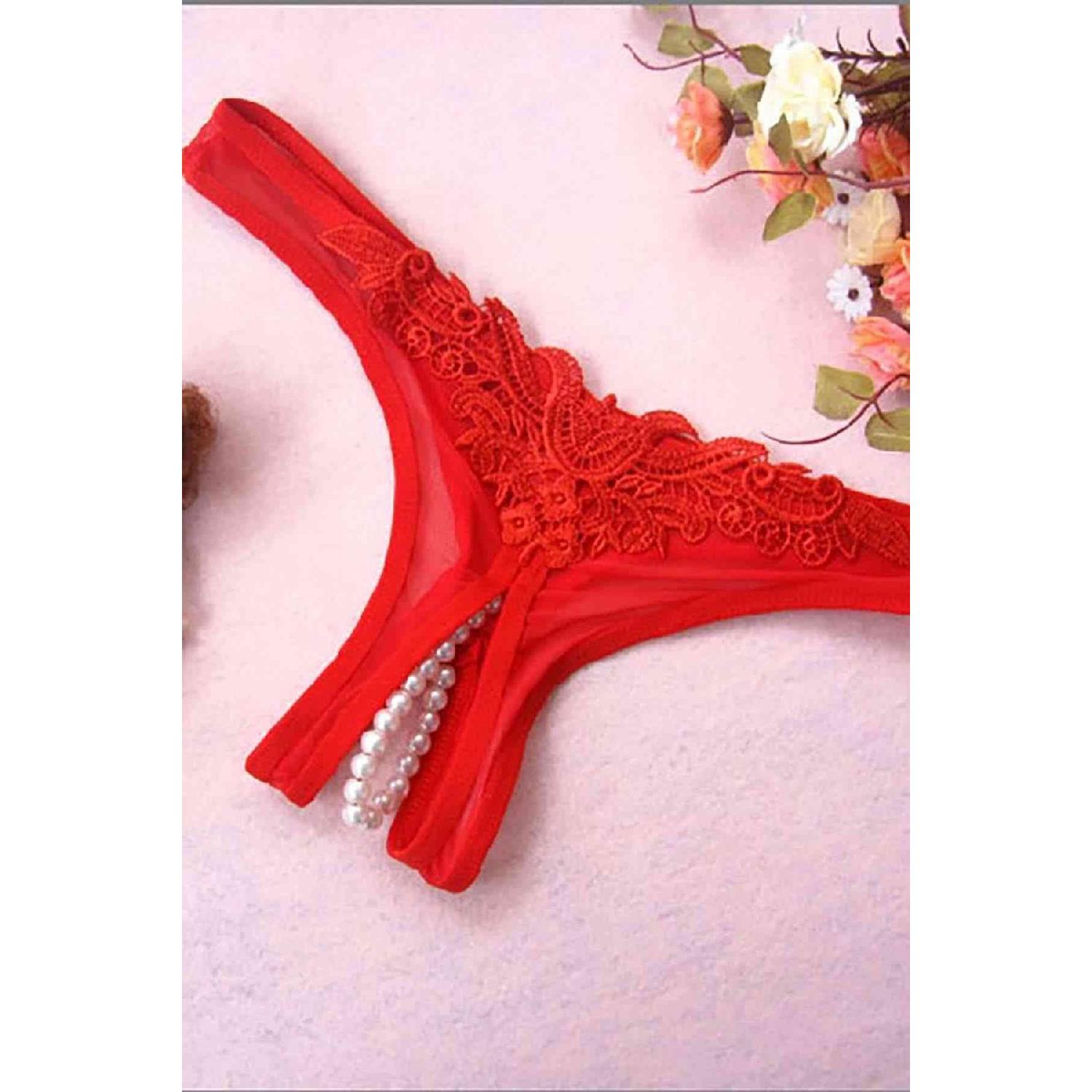 

Женские красные трусики Exclusive Zone Pearly Open Fancy Panties