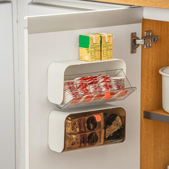 Wall Mount Storage Box with Adjustable Dividers Flip-open Collapsible Closet Plastic Socks Underwear Organizer for Home Dorm