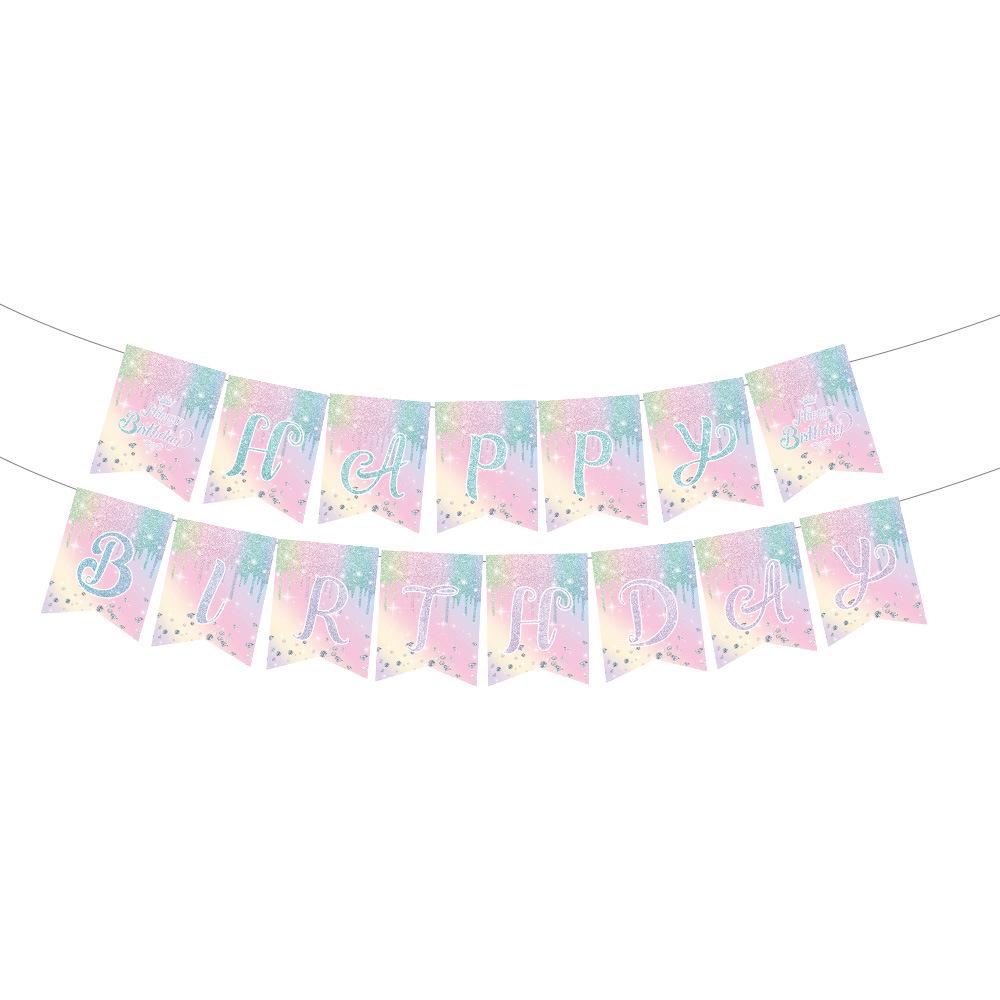 Macaron Diamond Rainbow Tableware Set for Birthday Parties