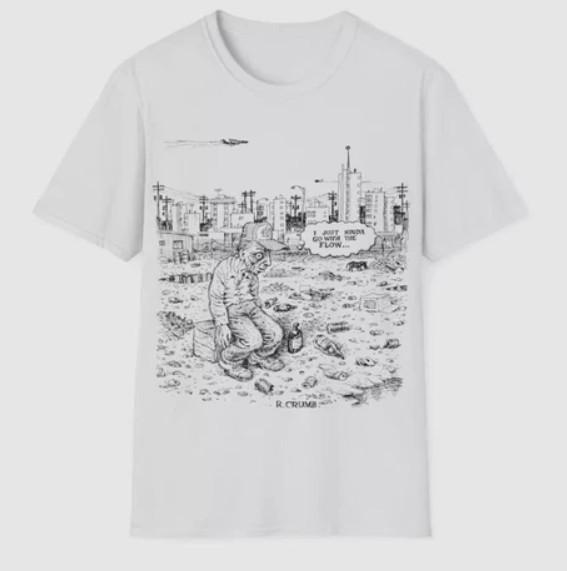 r crumb i just kinda go with the flow black and white tshirt Unisex T-Shirt S