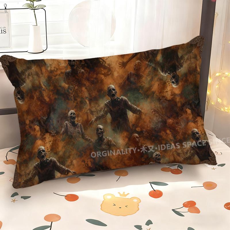 Zombie Skull Pattern Pillowcase Suitable For Sofa Bedroom Car Pillow Cover Cushion Rectangular Back Cushion