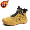 Casual sports shoes cotton shoes winter high-top velvet warm rotating buckle outdoor tooling shoes new trendy men's shoes