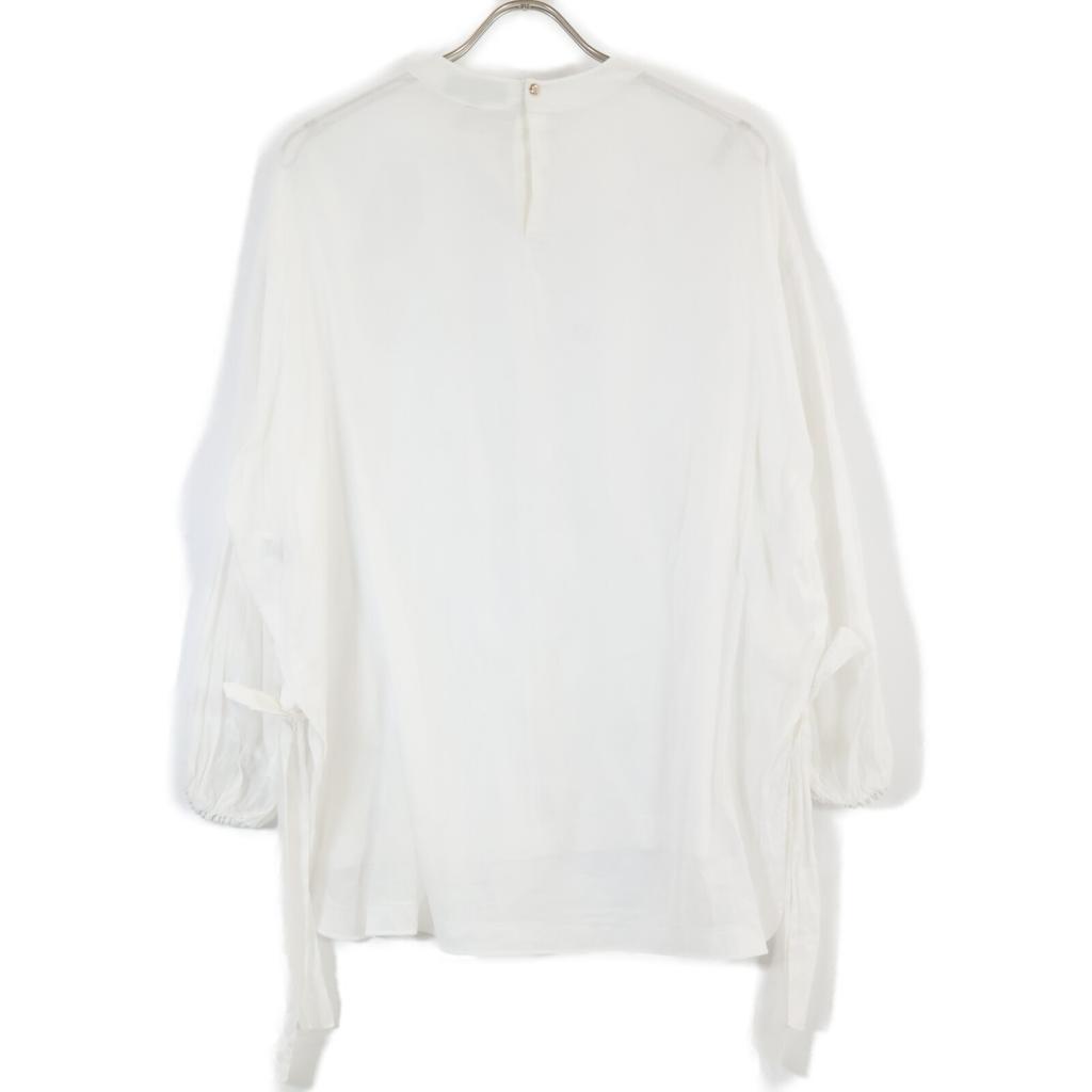 DRAWER See-through Pullover Ribbon Design Blouse Shirt Tops 36 whiteUsed