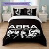 ABBA Druck 3-teiliges Bettwäsche-Set 1 Bettbezug und 2 Kissenbezüge Weiche Bettwäsche für Haushalt Schlafzimmer