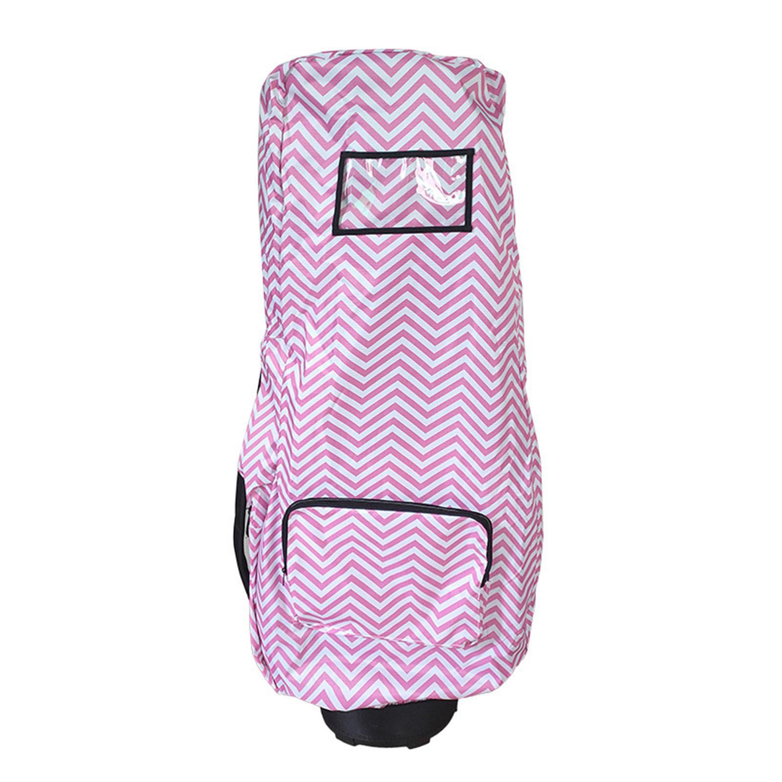 

Одобренный авиакомпанией чехол от дождя для гольф-сумки – Водоотталкивающий дорожный защитный чехол в полоску с визуализированным карманом One Size розовый