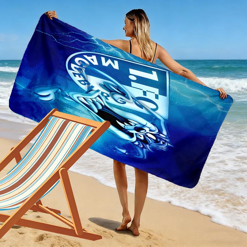1. FC Magdeburg Print Beach Towel, Large Soft Quick Dry Towel for Beach Camping Swimming