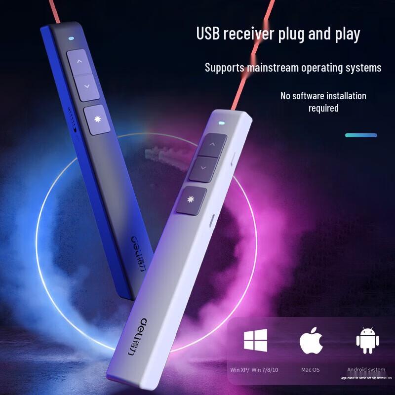 Deli Rechargeable Laser Presenter with Page Turner