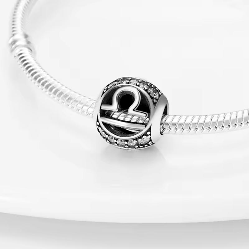 Copper 12 Constellation Series Charms Constellation Pendant Suitable For Pan Original Bracelet Diy Jewelry Gift