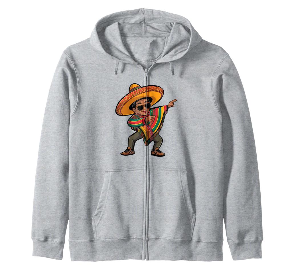 Mexican Dabbing Poncho Cinco de Mayo 02 Zip Hoodie