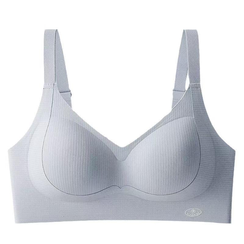 

Fixed one-piece cup seamless women s breasts gathered and showed large lifting and supporting secondary breasts M [recommended 40-50kg ] серо голубой